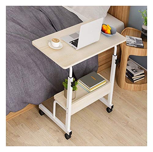 Tiiiopkvvv Mobiler Schoßtisch, mobiler Computerständer, Schreibtisch, tragbarer Beistelltisch für Bett, Sofa, tragbarer Computertisch für Wohnzimmer, Schlafzimmer, Ahornfarbe B, 80 x 50 cm von Tiiiopkvvv