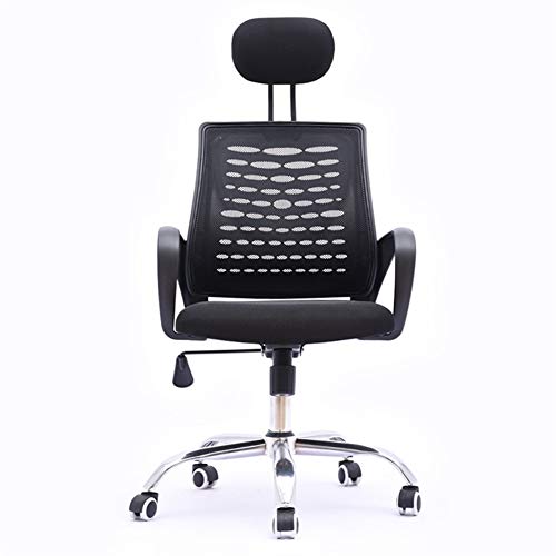 Tiiiopkvvv Moderner Bürostuhl, ergonomisch, Netzrücken und Sitz, Lendenwirbelstütze, 3D-Armlehne, Schwarz von Tiiiopkvvv