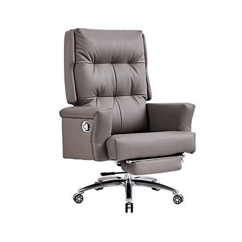 Tiiiopkvvv Schreibtischstühle für Zuhause, Büro, verstellbare Stühle, Drehstuhl, Chefsessel, Liegestühle, Rindsleder, Computer-Gaming-Stühle mit Fußstütze und Massage von Tiiiopkvvv