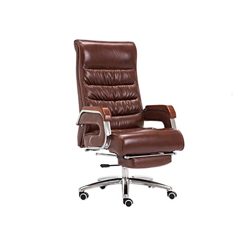 Tiiiopkvvv Schreibtischstuhl für Zuhause, Büro, ergonomisch, Computer-Gaming-Stühle, bequemer Videospiel-Stuhl, Liegestuhl, Rindsleder-Stuhl von Tiiiopkvvv