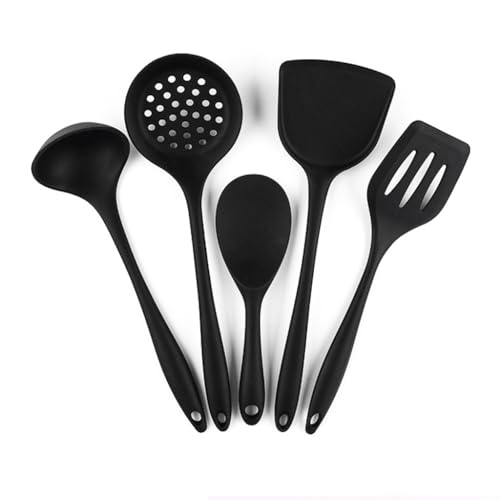 Tiiiopkvvv Silikon-Küchenutensilien, Suppenlöffel, Löffel, Antihaft-Pfanne, Küchenutensilien, Küchenutensilien (Farbe: A, Größe: 5 Stück) (B 5 Stück) von Tiiiopkvvv