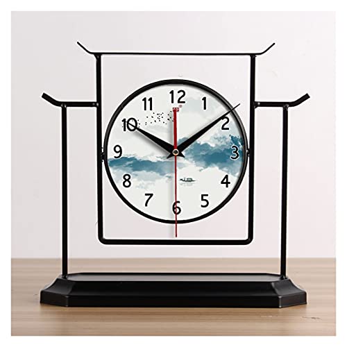 Tiiiopkvvv Tischuhr Tischuhr Tischuhr Neue chinesische Stil Uhren Zuhause Wohnzimmer Display Ornamente Retro Uhr Schreibtischuhr 30,5 cm Uhr (Farbe: 6) (11) von Tiiiopkvvv