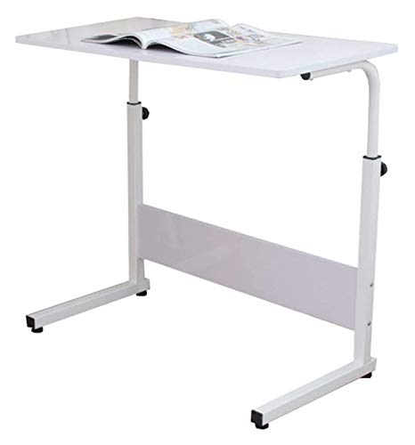 Tiiiopkvvv Überbetttisch, kleiner Computertisch, C-förmiger Notebook-Laptop-Schreibtisch für Wohnzimmer, Schlafzimmer (Farbe: Reinweiß) von Tiiiopkvvv
