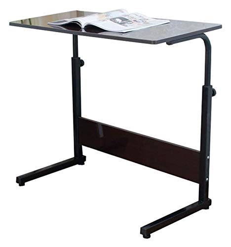 Tiiiopkvvv Überbetttisch, kleiner Computertisch, C-förmiger Notebook-Laptop-Schreibtisch für Wohnzimmer, Schlafzimmer (Farbe: Schwarz Walnuss) von Tiiiopkvvv