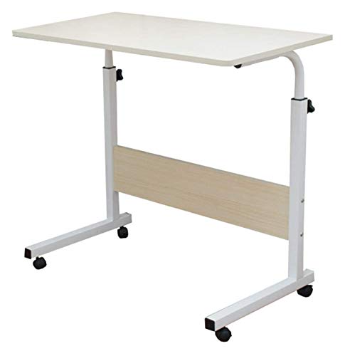 Tiiiopkvvv Überbetttisch, kleiner Computertisch, C-förmiger Notebook-Laptop-Schreibtisch für Wohnzimmer, Schlafzimmer (Farbe: Weißahorn) von Tiiiopkvvv