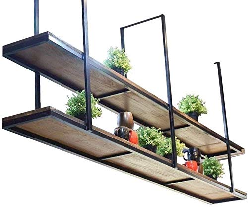 Tiiiopkvvv Wand-Deckenregal mit 2 Etagen, für Wohnzimmer, Bar, Küche, einfach zu installieren, Lagerregal (Größe: 120 x 30 x 80 cm) (150 x 30 x 80 cm) von Tiiiopkvvv