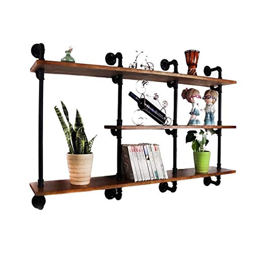 Tiiiopkvvv Wand-Trennwandregal als Bücherregal Lagerregal | Wandschrank Metall Eisen Wasserrohre Wandbehang für Bar als Weinregal Loft Vintage Industrial Style von Tiiiopkvvv