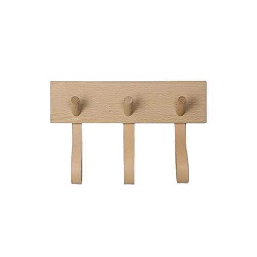 Tiiiopkvvv Wandgarderobe Wandgarderobe, Holzgarderobe, minimalistischer Stil, Wandhaken, kann für Eingang, Veranda, Wohnzimmer, Schlafzimmer, Garderobenbaum verwendet werden (Größe: L) () von Tiiiopkvvv