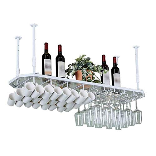 Tiiiopkvvv Weinregal Decke Weinregale Hängender Weinglashalter Vintage Weinflaschenhalter Rustikaler Wandmontierter Weinhalter Stielglashalter Lagerregal (Farbe: Weiß, Größe: 8035 cm) von Tiiiopkvvv