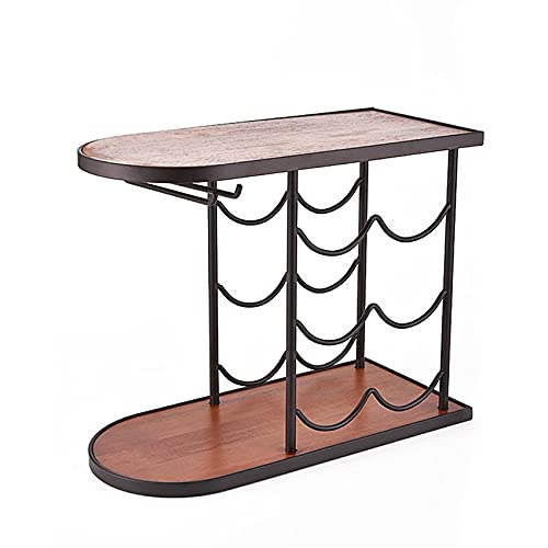 Tiiiopkvvv Weinregal Retro Stapelbar Weinregal Kelchhalter Multifunktional Küche Bar Weinglas Display Lagerregal Heimdekoration Weinflaschenhalter (Farbe: 6 Flaschen) (6 Flaschen) von Tiiiopkvvv