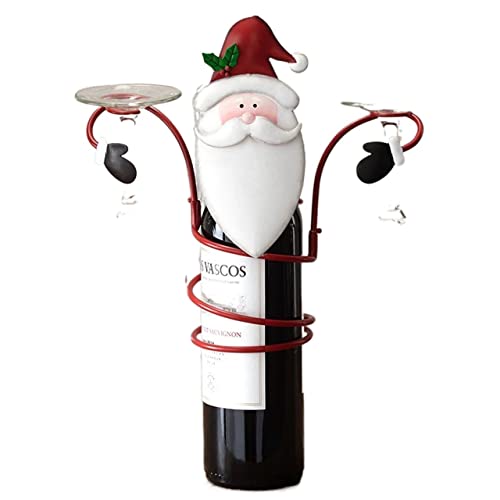 Tiiiopkvvv Weinregal Weihnachten Weinglashalter Urlaub Weinflasche Glashalter Metall Handwerk Dekorationen Festliche Ornamente Weinflaschenhalter (Farbe: Typ 3) (Typ 1) von Tiiiopkvvv