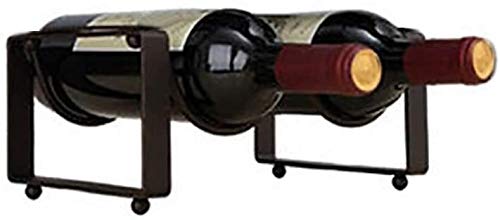 Tiiiopkvvv Weinregal aus Metall, stapelbar, Halterung, Aufbewahrungshalterung, Boden, zusammenklappbar, schwarzes Aufbewahrungsregal (Größe: 451713 cm) (24,5 x 17 x 13 cm) von Tiiiopkvvv