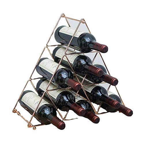 Tiiiopkvvv Weinregal für 9 Flaschen, Halter/Regale/Aufbewahrung für 9 Flaschen, Metall, mattes Messing, geometrisches Design Tiiiopkvvv Weinregal für 9 Flaschen, Halter/Regale/Aufbewahrung für 9 Flaschen, Metall, mattes Messing, geometrisches Design von Tiiiopkvvv