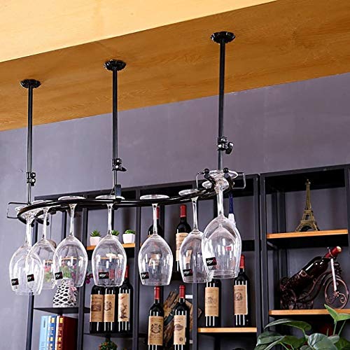 Tiiiopkvvv Weinregale Retro Weinbecherhalter Aufhängung Wasserrohre Weinregale Bar Getränkehalter Weinbecherhalter Decke Weinhalter Einfach zu installieren Lagerregal (Farbe: Braun) (Schwarz) von Tiiiopkvvv