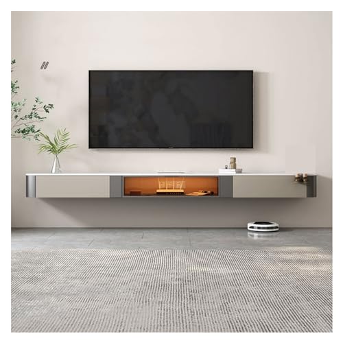 Ultradünner, schwimmender LED-TV-Ständer, 200 cm / 86,6 Zoll / 94,4 Zoll, Wandmontage, Unterhaltungszentrum für unter dem Fernseher, moderner TV-Ständer, TV-Schrank mit Felsplatte, Tischplatte (Farbe Ultradünner, schwimmender LED-TV-Ständer, 200 cm / 86,6 Zoll / 94,4 Zoll, Wandmontage, Unterhaltungszentrum für unter dem Fernseher, moderner TV-Ständer, TV-Schrank mit Felsplatte, Tischplatte (Farbe von Tiiiopkvvv