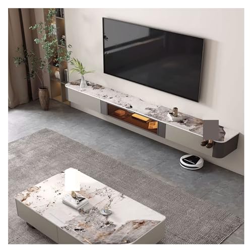 Ultradünner, schwimmender LED-TV-Ständer, 200 cm / 86,6 Zoll / 94,4 Zoll, Wandmontage, Unterhaltungszentrum für unter dem Fernseher, moderner TV-Ständer, TV-Schrank mit Felsplatte, Tischplatte (Farbe Ultradünner, schwimmender LED-TV-Ständer, 200 cm / 86,6 Zoll / 94,4 Zoll, Wandmontage, Unterhaltungszentrum für unter dem Fernseher, moderner TV-Ständer, TV-Schrank mit Felsplatte, Tischplatte (Farbe von Tiiiopkvvv