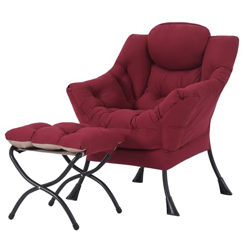Tiita Faulsessel mit Hocker, Moderner großer Akzent-Loungesessel, Freizeit-Sofasessel mit Hocker, Lesesessel mit Fußstütze für Schlafzimmer, Wohnzimmer, Studentenwohnheime, Garten und Hof Tiita Faulsessel mit Hocker, Moderner großer Akzent-Loungesessel, Freizeit-Sofasessel mit Hocker, Lesesessel mit Fußstütze für Schlafzimmer, Wohnzimmer, Studentenwohnheime, Garten und Hof von Tiita