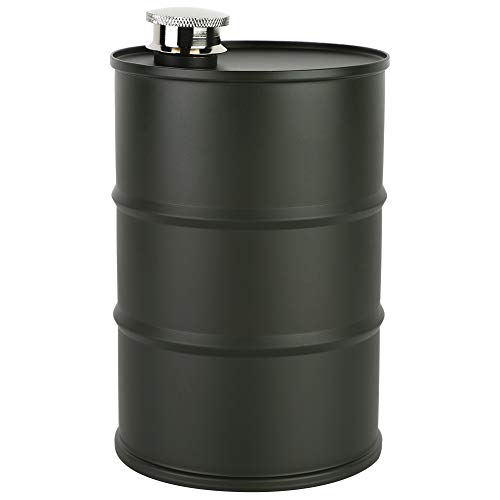 Flachmann, 700ml Edelstahl Auslaufsichere Tasche Bierfass Weinflaschen Whisky Alkoholtopf Lebensmittelqualität Flask Sealing Wodka Rum Geeignet Wandern Party Männer Oder Frauen Geschenk(Armeegrün) von Tiiyee