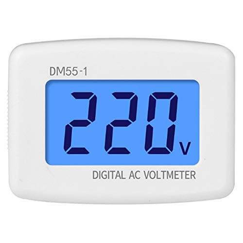 DM55 1 EU Digitales AC Voltmeter, Hochpräzise Haushaltsgeräte Stecker Spannungsanzeige Stromleitungs Volt Test Monitor Messgerät Haushaltsstecker Steckdose Spannungsmessung Panel Weiß 230V 50Hz von Tiiyee
