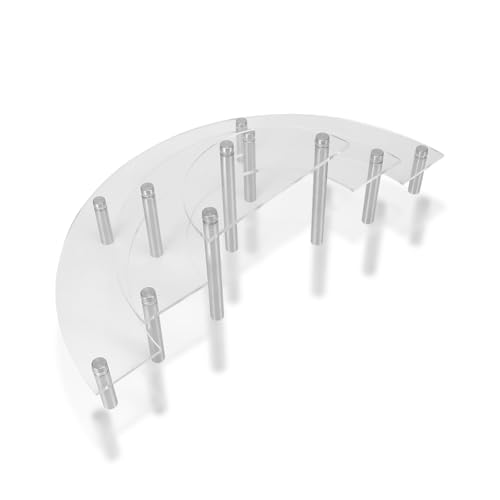 Display Riser, 3 Stufig Transparente Acryl Tischorganisator Halbmondförmig Schmuck Ständer Set Acrylständer Ausstellung Regal Dessertständer Ablagefach Figuren Cupcakes Dessert Lippenstift Nagellack von Tiiyee