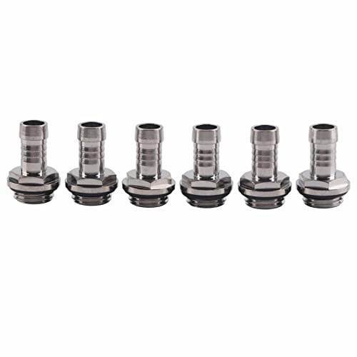 G1/4 Gewinde Barbs Fittings, 6 PCS Kupfer Wasserkühlungs Widerhakenanschluss Schlauchanschluss Adapter Rohrverschraubungen Anschluss Für Soft Tubing Gewindeanschluss Zur Wasserkühlung Wasserkühlsystem von Tiiyee