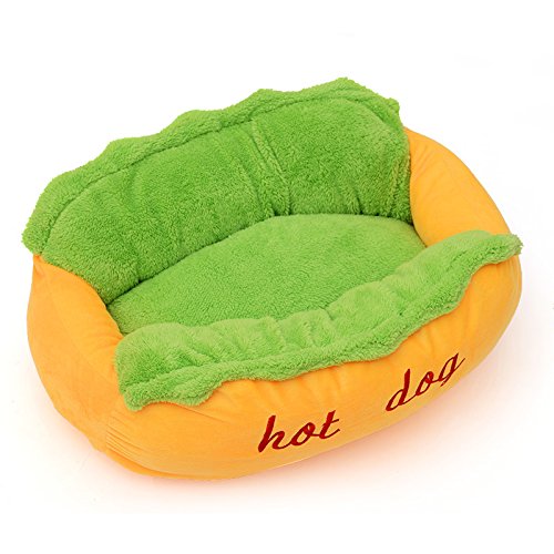 Hundezwinger, Haustierbett in Hot-Dog-Form, Innovativer, Abnehmbarer, Warmer Herbst-Winter-Hundeschlafsack Für Katzen Und Hunde(s) von Tiiyee