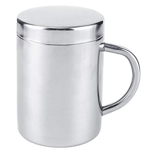 Thermobecher Isolierter Kaffeebecher Mit Griff, 220ML Kaffee to Go Becher Doppelwandiger Vakuum Edelstahl Reise Campingbecher Isolierbecher Teebecher Bierkrug Thermotasse Reisebecher Trekking von Tiiyee