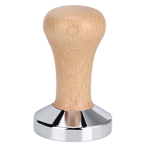 Kaffee Tamper, 60 mm Holz Edelstahl Espresso Barista Stempel Stilvoller Kaffeemehlpresser Kaffeedrücker Werkzeug Kaffeemaschine Kaffeesatz Espressomaschinen Zubehör Home Office von Tiiyee