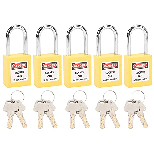 Lockout-Schloss, Tagout-Schlösser-Set, Rote Tag-Out-Kits, Verschiedene Schlüssel, OSHA-konforme Loto-Sicherheitsvorhängeschlösser mit Nummern-Kit-Haspe für Kernenergie (Gelb) von Tiiyee