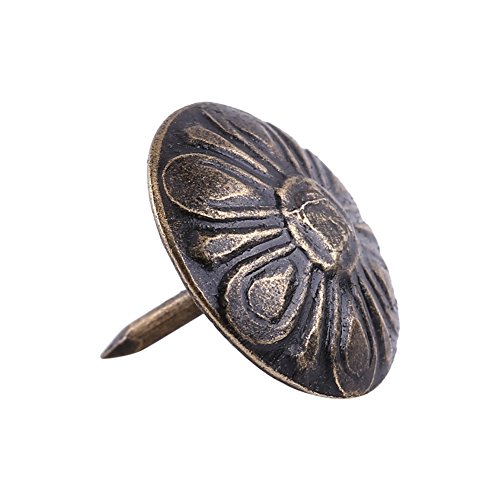 Polsternägel, Vintage Möbel Nägel Bronze Thumb Tacks Polster Reißzwecken Reißnägel Antike Ziernägel Dekorative Antik Heftzwecken Reisszwecken Sessel Bett Dekornagel Bronze(16*15mm Chrysantheme Bronze) von Tiiyee