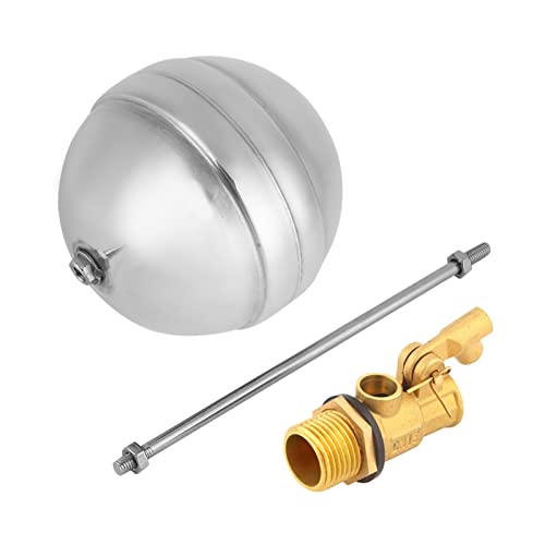 Schwimmerventil aus Edelstahl, Wasserschwimmer Sensor Messing Verstellbares Außengewinde Wassersensor Hydraulik Verwendet in Pipeline für Wassertank Pumpenhalterung Viehtränke Magnetische DN15 G1/2 von Tiiyee