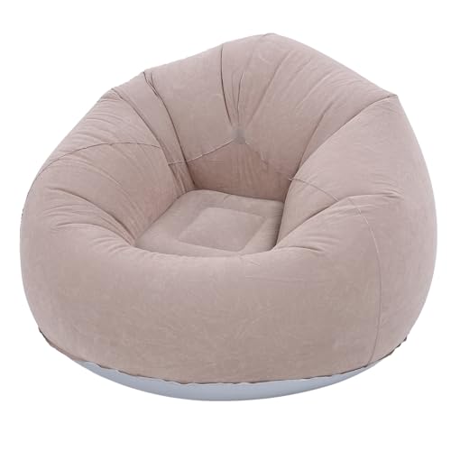 Tiiyee Aufblasbarer Lounge Stuhl, Tragbares Sofa Kompakt Carry Reading Stuhl 80 Kg Kapazität Schnelle Inflation PVC Aufblasen Couch Wohnzimmer Balkon Graue Innen Im Freien von Tiiyee
