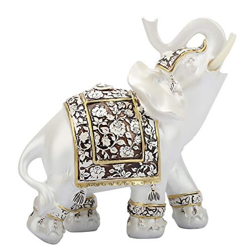 Tiiyee Elefant Statue Ornament, Feng Shui Elefant Figur mit Rüssel nach Oben gerichtetes Sammlerstück Lucky Office Desktop Decor Geschenk für Home Office Wohnzimmer von Tiiyee