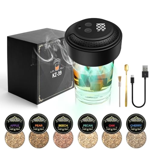 Tiiyee Elektrischer Whisky Smoker Set mit 6 Holzchips, Cocktail Smoker Wiederaufladbar Whiskey Räucherset für Whiskey Bourbon Geburtstage Weihnachten Smoker Geschenk für Vater Liebhaber Tiiyee Elektrischer Whisky Smoker Set mit 6 Holzchips, Cocktail Smoker Wiederaufladbar Whiskey Räucherset für Whiskey Bourbon Geburtstage Weihnachten Smoker Geschenk für Vater Liebhaber von Tiiyee