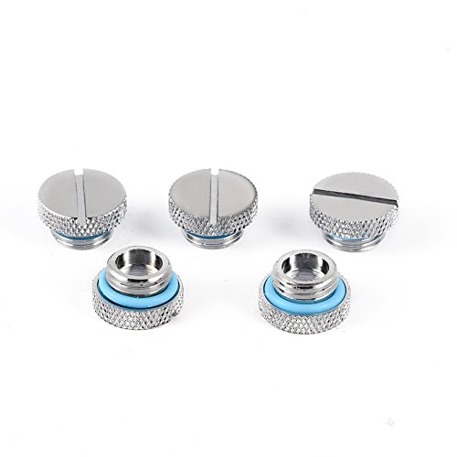 G1/4 Gewinde Stopfen, 5 Stück Messing Verchromt Wasserkühlung Fitting Silikondichtung Computer Wasserarmaturen Radiator Liquid Cooling Tube Stopper PC Wasserkühlungssystem Wasserkühlungsstecker Silber G1/4 Gewinde Stopfen, 5 Stück Messing Verchromt Wasserkühlung Fitting Silikondichtung Computer Wasserarmaturen Radiator Liquid Cooling Tube Stopper PC Wasserkühlungssystem Wasserkühlungsstecker Silber von Tiiyee