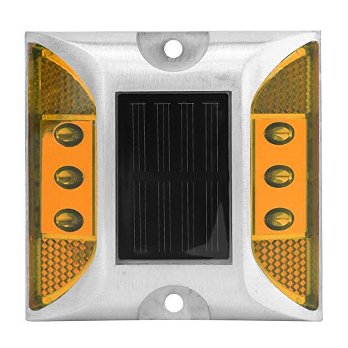 Tiiyee Grundleuchten, LED Solar Power BOD Marker Road Reflektor wasserdichte Außenstraßenstraßenstraßen Spike Automatische Lampe Warnwarnschritt Langer Betrachtung(Gelb) von Tiiyee