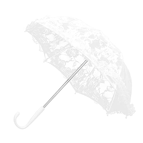 Tiiyee Kleiner Spitzenschirm, Brautschirm Hochzeit Schirm Spitze Weiß Mini Hochzeitsschirm Vintage Hochzeit Dekoration Regenschirm für Braut Hochzeitsgeschenk Foto Requisiten Kindergeschenk(Weiß) von Tiiyee