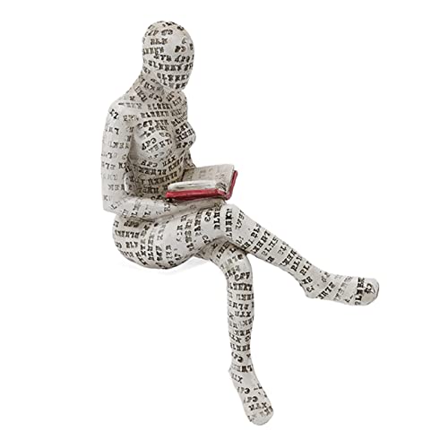 Tiiyee Harz Lesende Frau, Pulp Woman Reading Skulptur Alltägliche Dekoration Andere Dekorationsartikel Figur Skulpturen Dame Statuen Zellstoffformen Bücherregal E 22 * 15 * 11cm Beige von Tiiyee