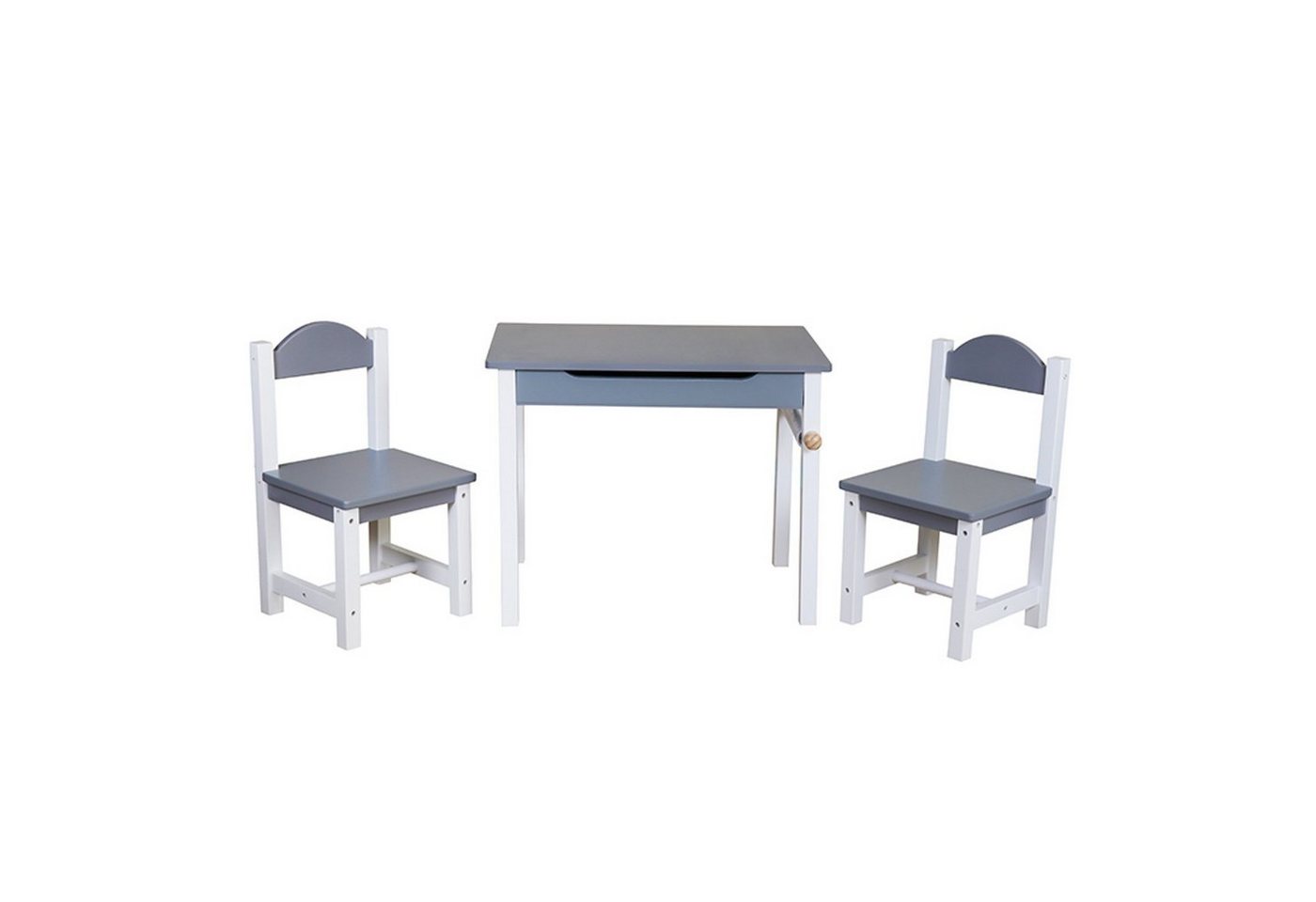 TikTakToo Kindersitzgruppe Aufklappbarer Kindertisch mit Papierrolle und 2 Stühlen aus Holz, (2 Stühle, 1 Tisch, Papierrollenhalterung, 1 Papierrolle), aufklappbarer Tisch, Papierrollenhalterung incl. Rolle von TikTakToo