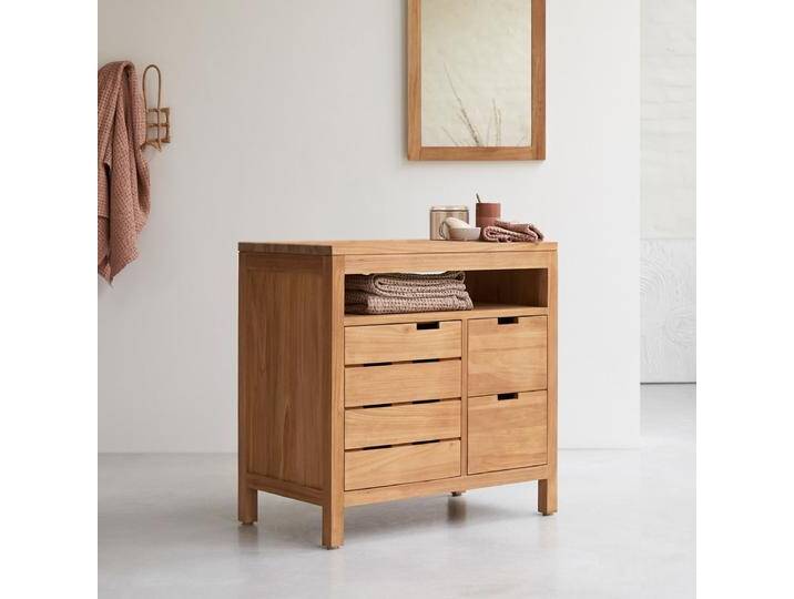 Aufbewahrungsmöbel aus massivem Teakholz, 80 cm Serena - Natur - Teak Aufbewahrungsmöbel aus massivem Teakholz, 80 cm Serena - Natur - Teak von Tikamoon