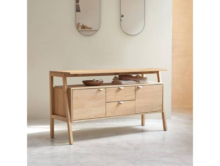 Aufbewahrungsmöbel aus massiver Eiche, 140 cm Pola - Natur - Oak Aufbewahrungsmöbel aus massiver Eiche, 140 cm Pola - Natur - Oak von Tikamoon