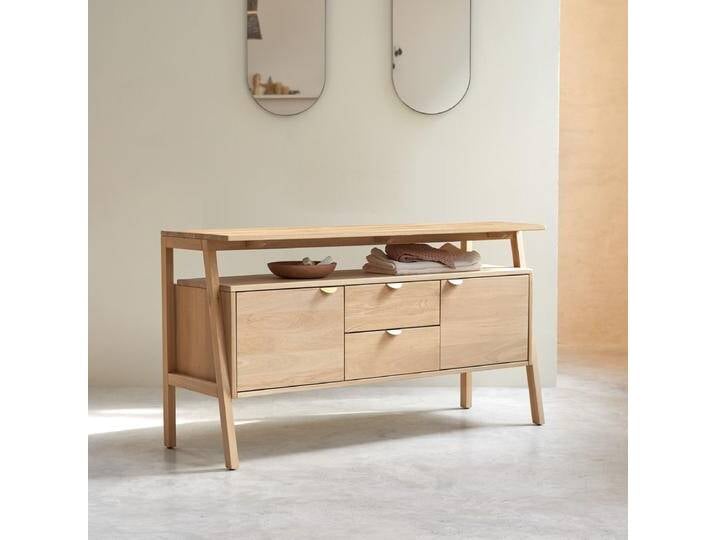 Aufbewahrungsmöbel aus massiver Eiche, 140 cm Pola - Natur - Oak Aufbewahrungsmöbel aus massiver Eiche, 140 cm Pola - Natur - Oak von Tikamoon