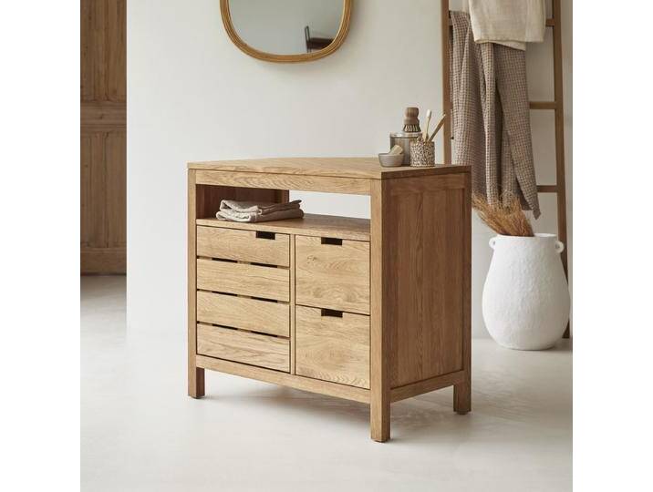 Aufbewahrungsmöbel aus massiver Eiche, 80 cm Serena - Hellbraun - Oak Aufbewahrungsmöbel aus massiver Eiche, 80 cm Serena - Hellbraun - Oak von Tikamoon