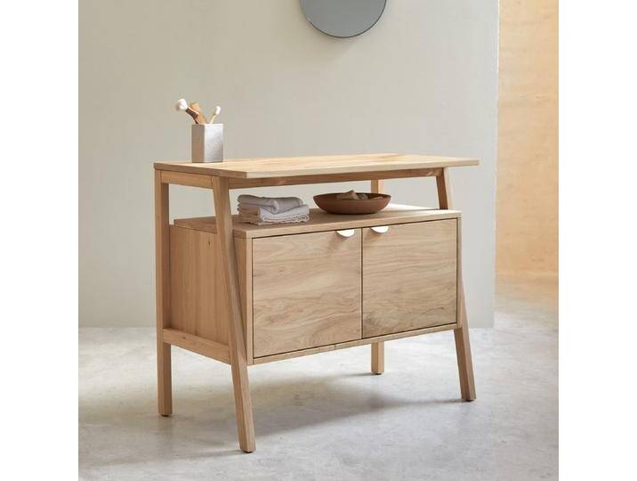 Aufbewahrungsmöbel aus massiver Eiche, 90 cm Pola - Natur - Oak Aufbewahrungsmöbel aus massiver Eiche, 90 cm Pola - Natur - Oak von Tikamoon