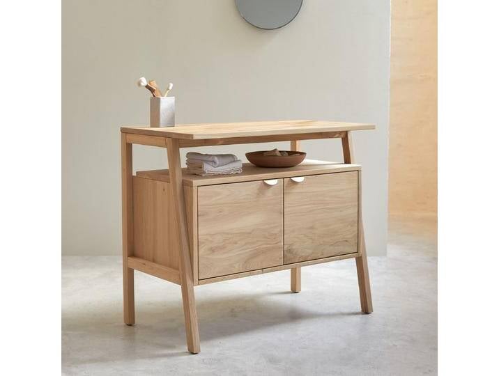 Aufbewahrungsmöbel aus massiver Eiche, 90 cm Pola - Natur - Oak Aufbewahrungsmöbel aus massiver Eiche, 90 cm Pola - Natur - Oak von Tikamoon