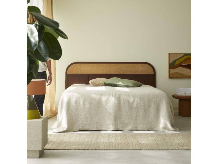 Bett-Kopfteil aus Mindiholz, 200 cm - Braun - Dark mindi wood Bett-Kopfteil aus Mindiholz, 200 cm - Braun - Dark mindi wood von Tikamoon