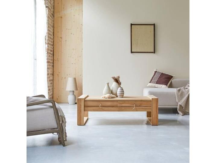 Couchtisch Beistelltisch Sofatisch Teakholz massives helles Holz Neu Tikamoon Minimalys - Natur - Teak Couchtisch Beistelltisch Sofatisch Teakholz massives helles Holz Neu Tikamoon Minimalys - Natur - Teak von Tikamoon