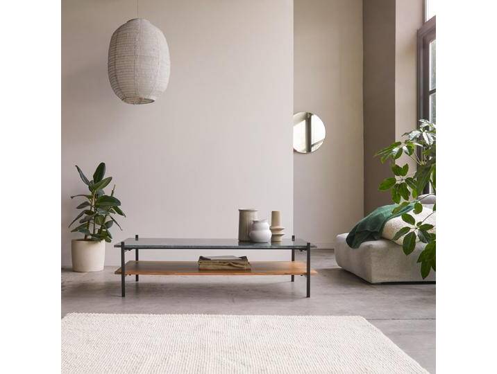 Couchtisch aus massivem Akazie und Marmor - Natur - Marble von Tikamoon