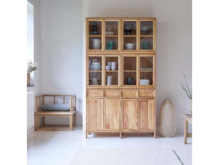 Doppelgeschirrschrank aus Mindi Alex - Natur - Light mindi wood Doppelgeschirrschrank aus Mindi Alex - Natur - Light mindi wood von Tikamoon