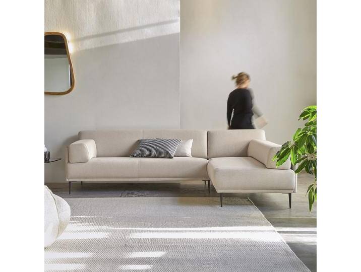 Ecksofa mit Eckelement rechts und ecrufarbenem Stoffbezug 270 x 180 cm, 4-Sitzer Finn - Beige - Fabric Ecksofa mit Eckelement rechts und ecrufarbenem Stoffbezug 270 x 180 cm, 4-Sitzer Finn - Beige - Fabric von Tikamoon